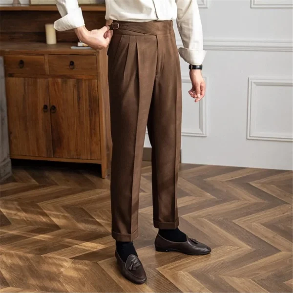 pantalon à pinces marron