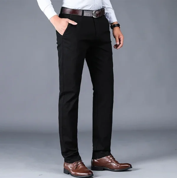 pantalon chino droit coton noir
