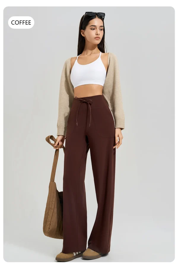 pantalon yoga large café