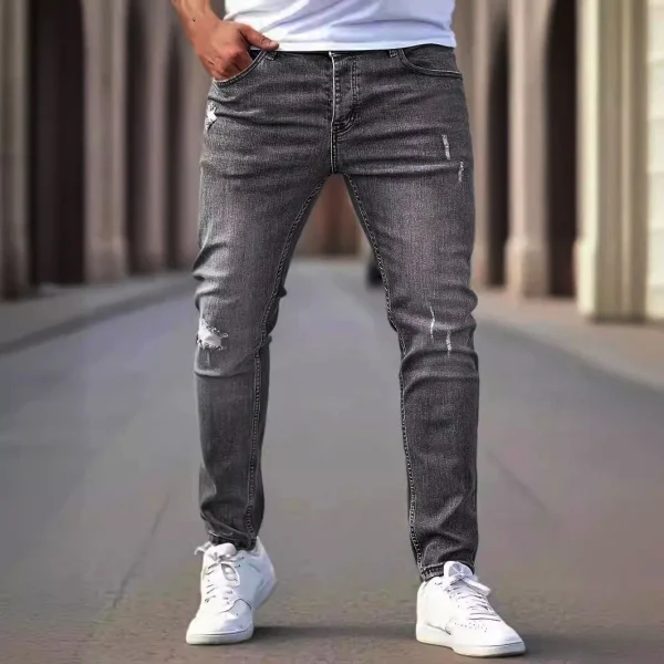 jean slim droit gris