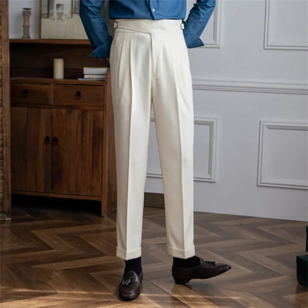 pantalon à pinces vintage beige