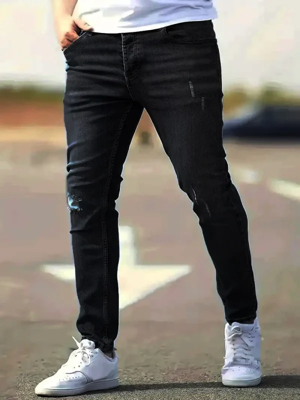 jean slim droit noir bleu