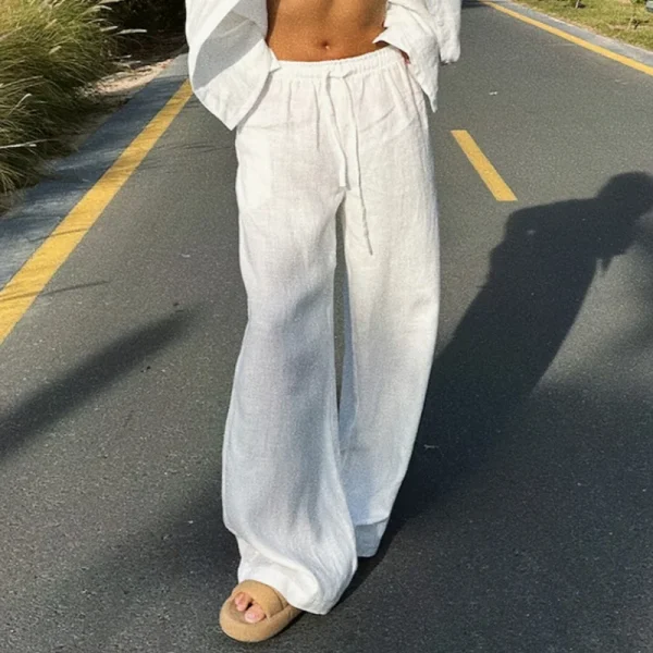 pantalon fluide blanc