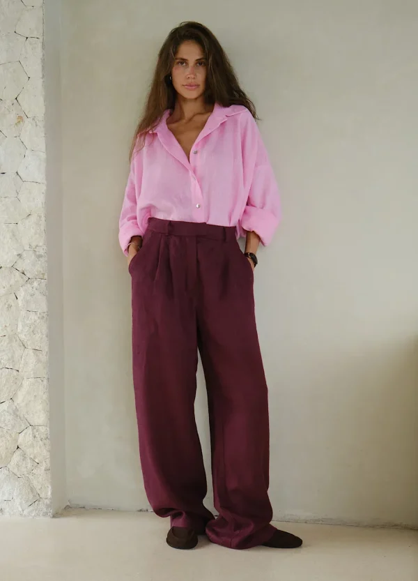 pantalon de travail bordeaux