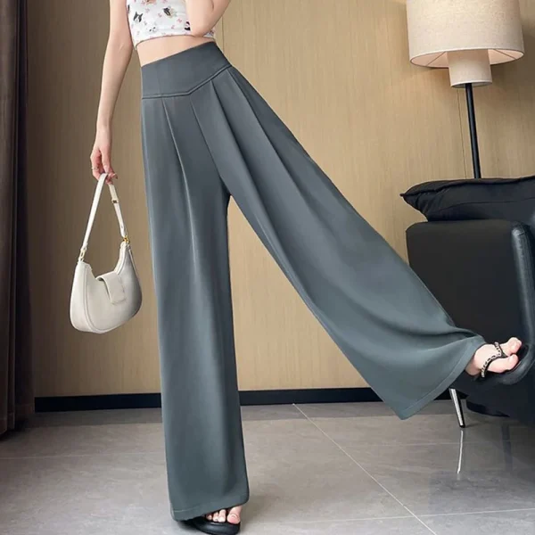 pantalon palazzo coton gris