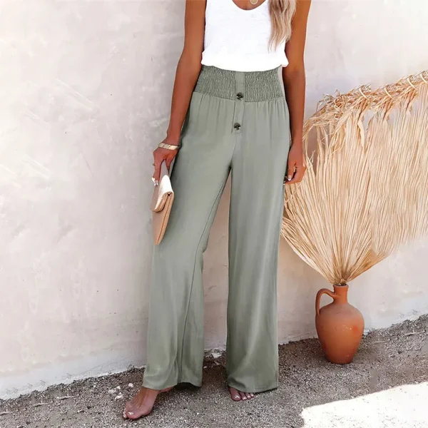 Pantalon chic en coton vert