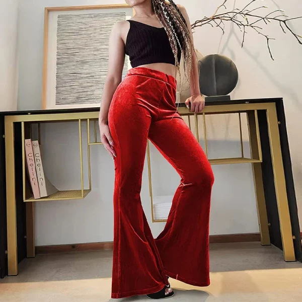 pantalon flare rouge