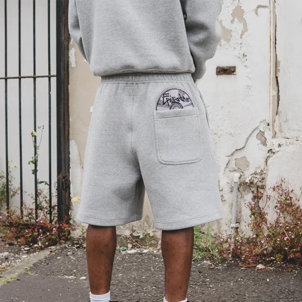 Short ample en coton gris