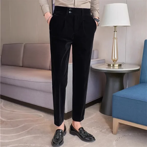 pantalon habillé en velours noir