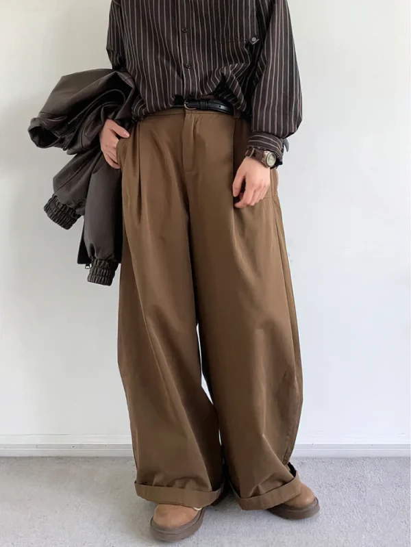 pantalon baggy habillé marron
